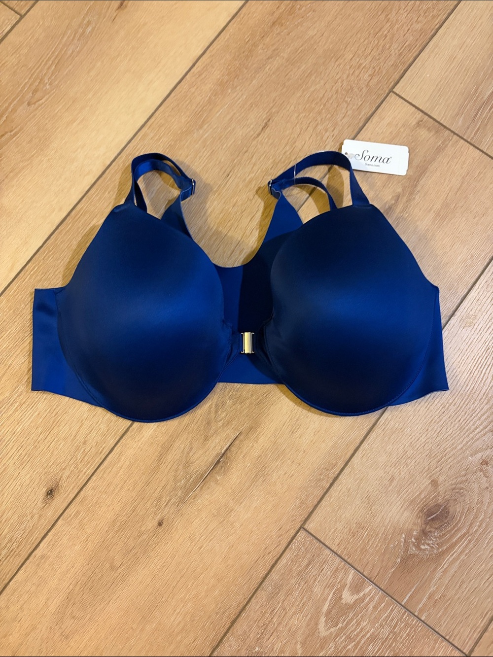 Soma Front-Close Vanishing Back Full Coverage 38D Bra — Deep Blue NEW